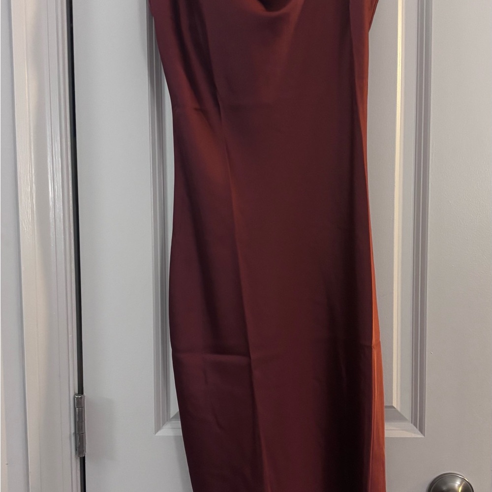 Petal & Pup Strapless Wine Dress